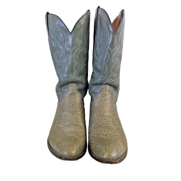 Vintage Boots J. Chisholm Boots 9 EE WIDE Leather Elephant Print Western Cowboy main image 15